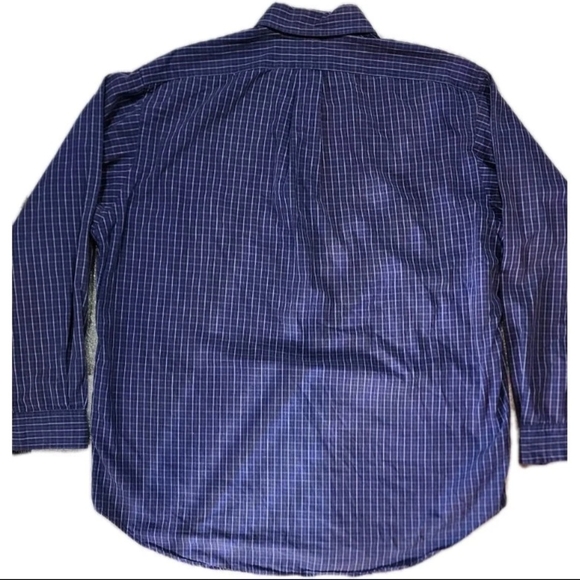 VTG Polo Ralph Lauren Blake Plaid Checked Shirt Size L Blue Button Down - Picture 2 of 7